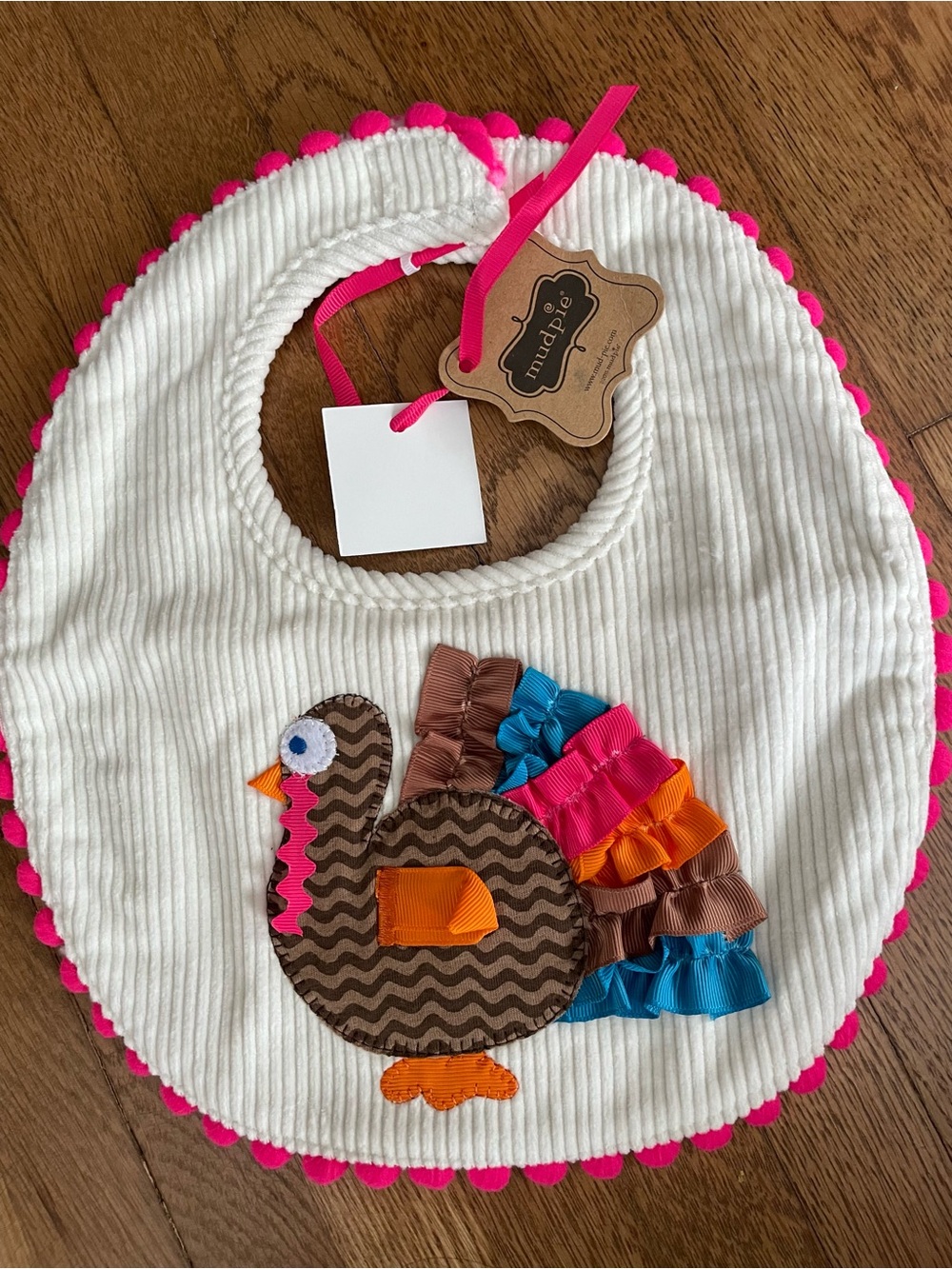 Mudpie Thanksgiving gift bib girls turkey